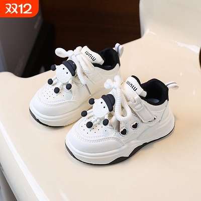 男童休闲板鞋2025秋季爆款德训小白鞋子宝宝软底运动鞋黑色红色