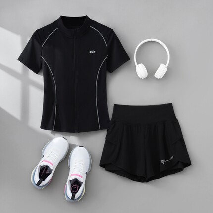 健身衣服女套装2026新款夏季速干短袖瑜伽服跑步训练服网球羽毛球