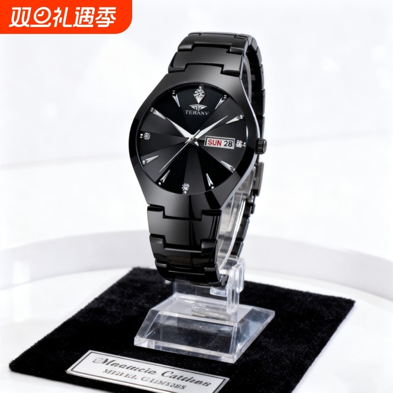 正品瑞士全自动非机械表手表男士学生韩版时尚潮双日历防水表夜光