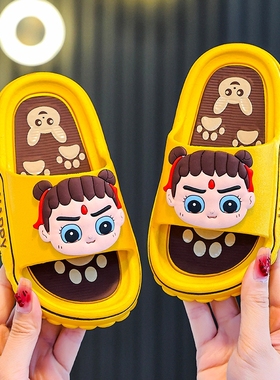 儿童拖鞋凉洗澡可爱软底防滑居家浴室男女宝宝小孩拖鞋夏蓝色耐磨