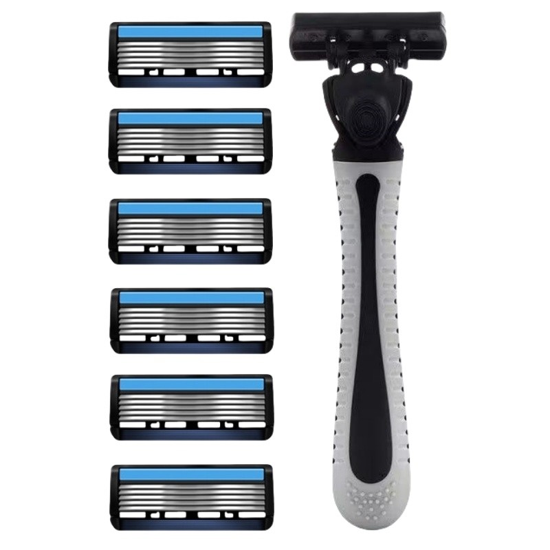 剃须刀手动刮胡刀六层蓝【1刀架+6刀片】