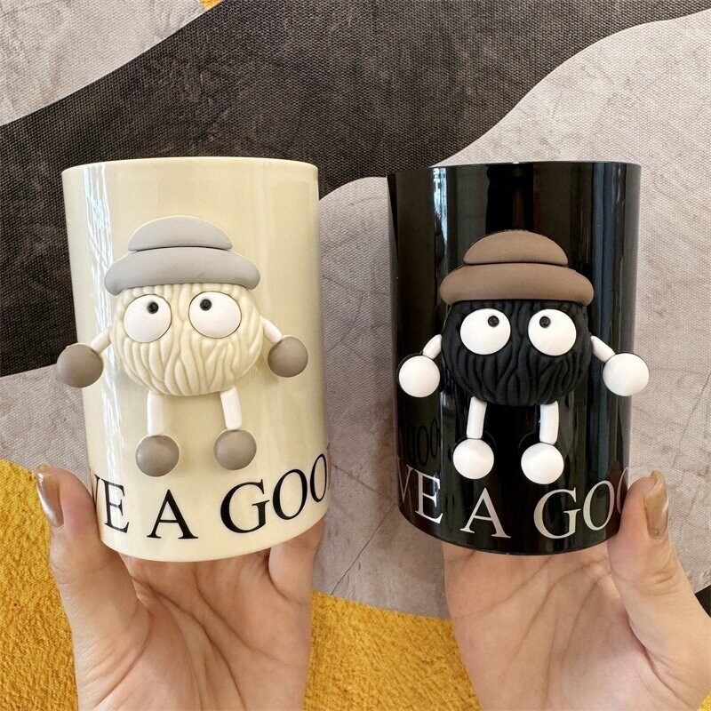 高颜值情侣款漱口杯一对可爱卡通家用刷牙杯学生宿舍洗漱牙刷杯子