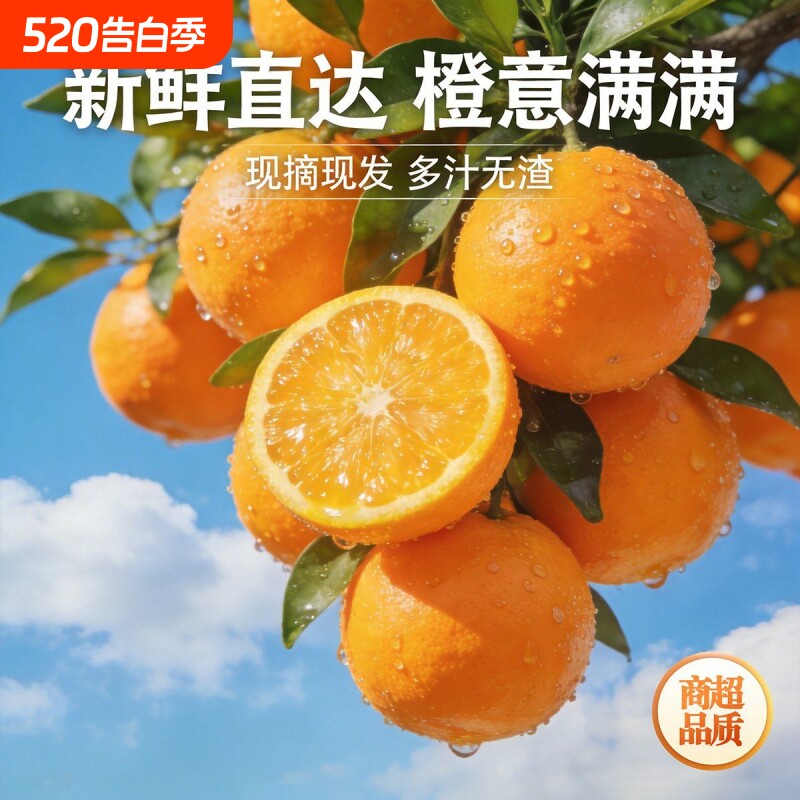 湖北正宗伦晚秭归橙子多汁水果大果新鲜现摘应季孕妇酸甜当季脐橙