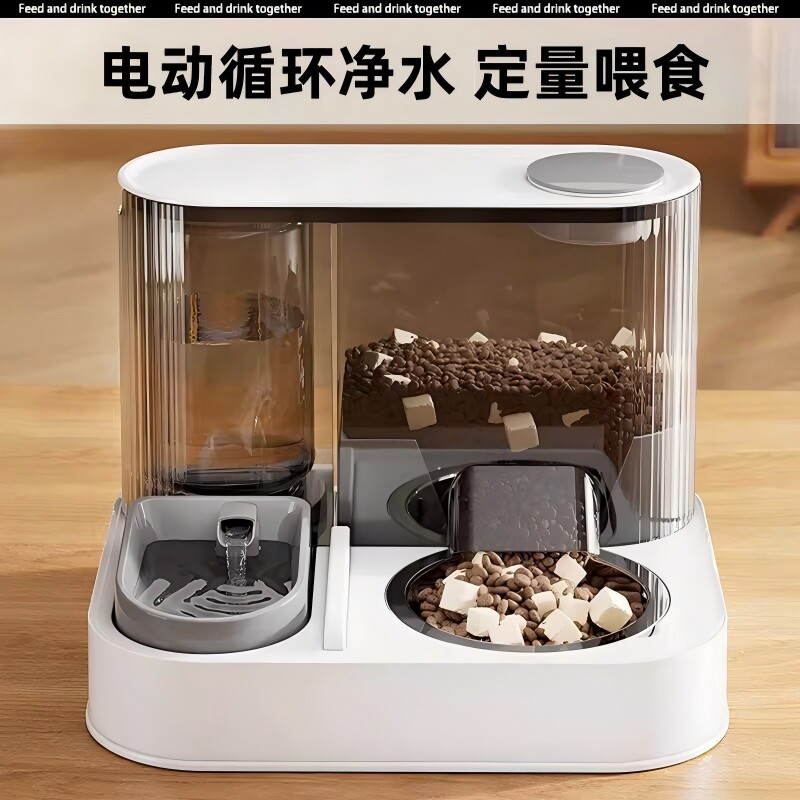 猫碗狗碗猫粮食盆双碗自动饮水机喂食器水盆陶瓷宠物用品大容量