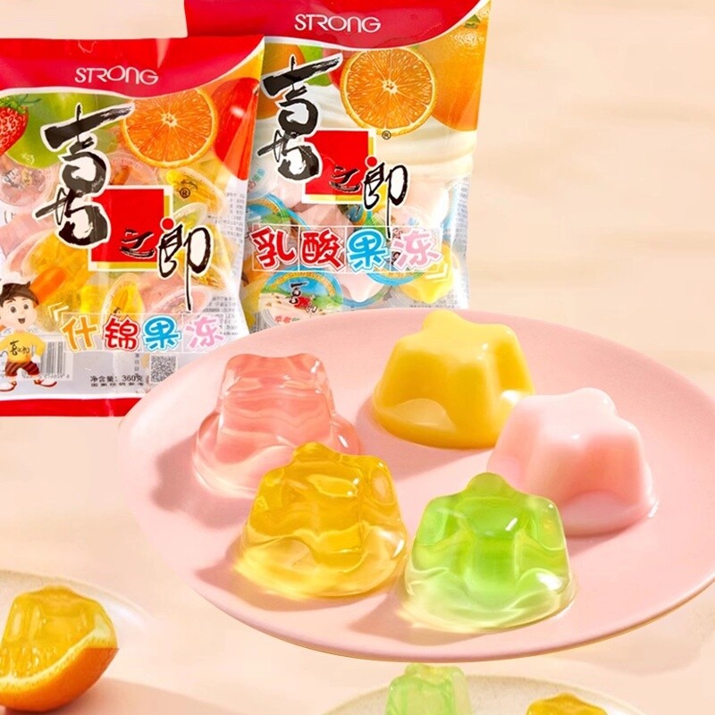喜之郎什锦乳酸果冻360g*5整箱大礼包儿童休闲零食品解馋小吃批