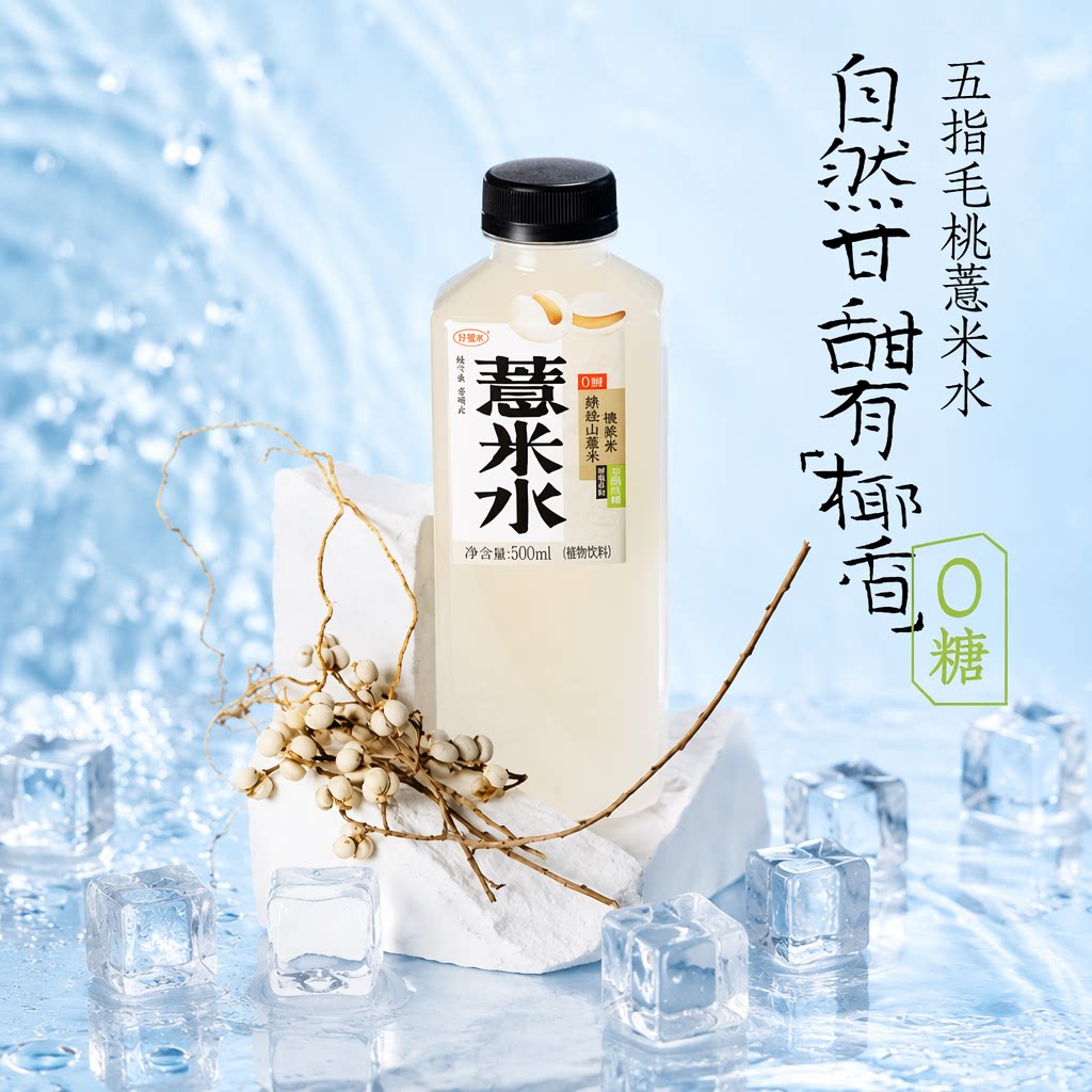 好望水天然植物饮料0脂0糖休闲养生健康饮品五指毛桃薏米水500ml图片