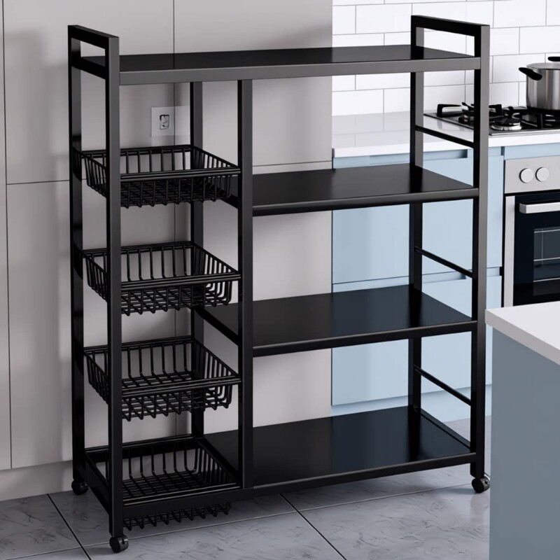 厨房置物架落地多层菜篮子蔬菜收纳架家用多用锅架收纳储物架子