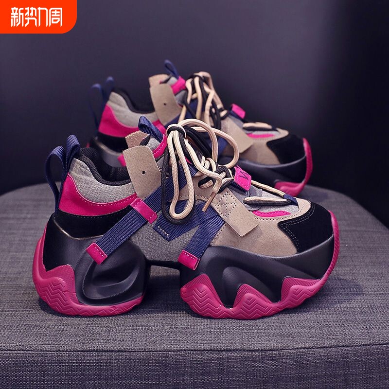 品牌断码今年流行鞋子2026老爹鞋女新款秋冬爆款厚底增高休闲运动