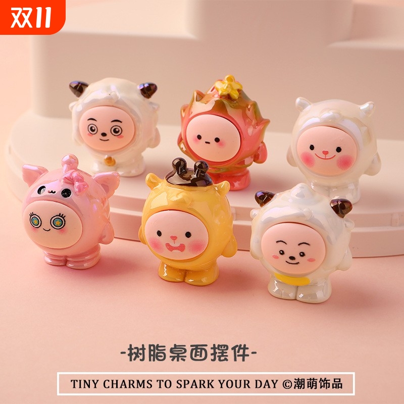一个也包邮环保树脂萌粒摆件