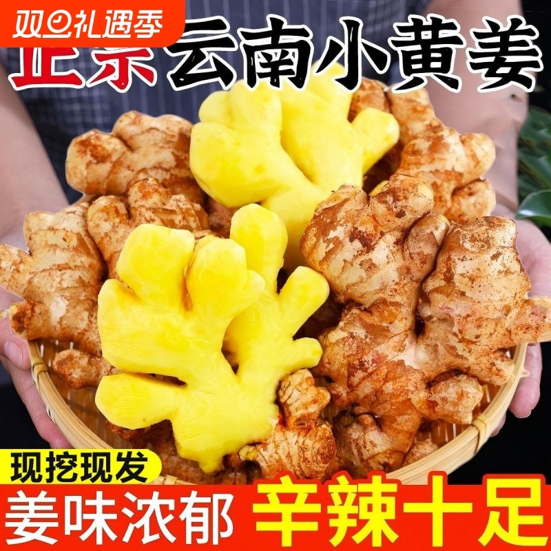 正宗云南小黄姜老姜生姜批发现挖