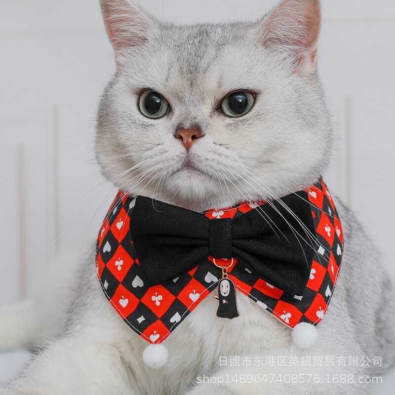 多巴胺宠物饰品猫咪蝴蝶结围脖英短围巾项圈口水巾狗狗领带领结