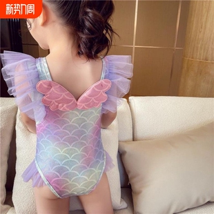 女童连体泳衣泳装 美人鱼尾巴儿童宝宝泳衣女孩公主泳衣 2024夏新款