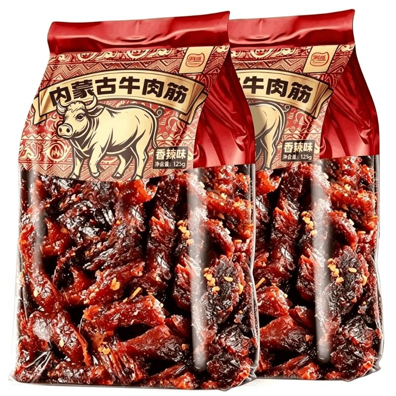 内蒙古特产牛肉干牛肉筋零食下酒菜开袋即食方便速食包邮风干麻辣
