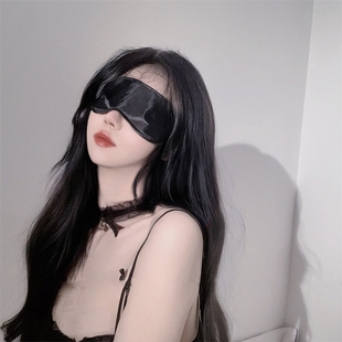 喵：面纱蕾丝眼罩性感黑色秀边眼罩禁欲系镂空氛围感蒙眼情调配饰
