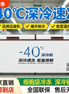零下50度-40℃冰箱冰柜商用卧式速冻大容量深冷冻超低温海鲜实验