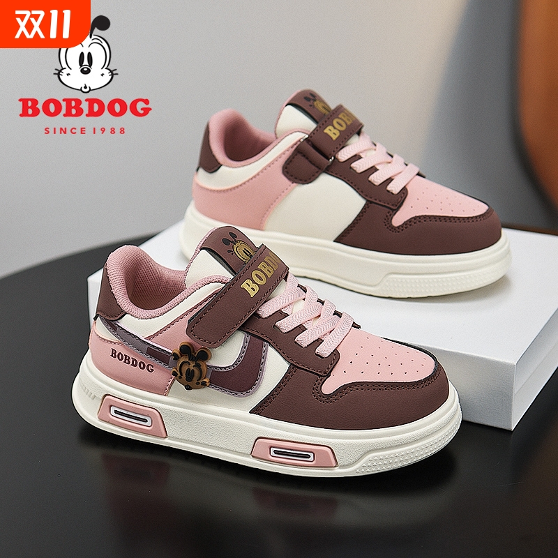 巴布豆儿童女休闲鞋秋款2025年新款女学生皮面软底板鞋女童运动鞋