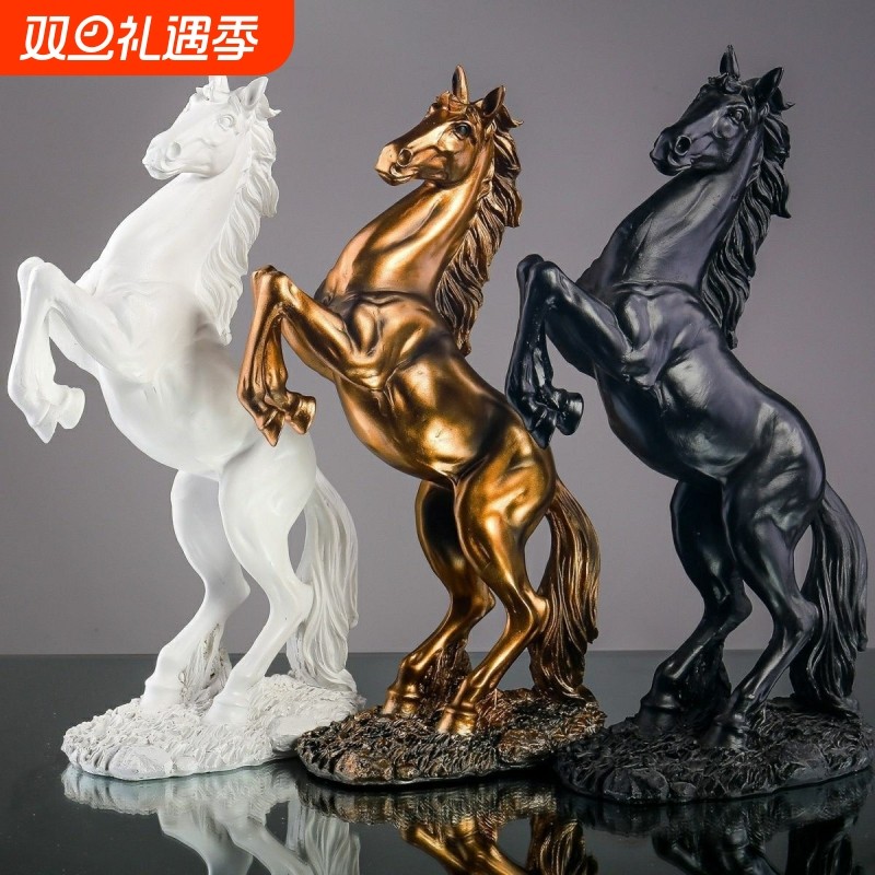 树脂3色艺术雕刻马摆件宗教客厅玄关饰摆美学创意摆件瞬间震撼