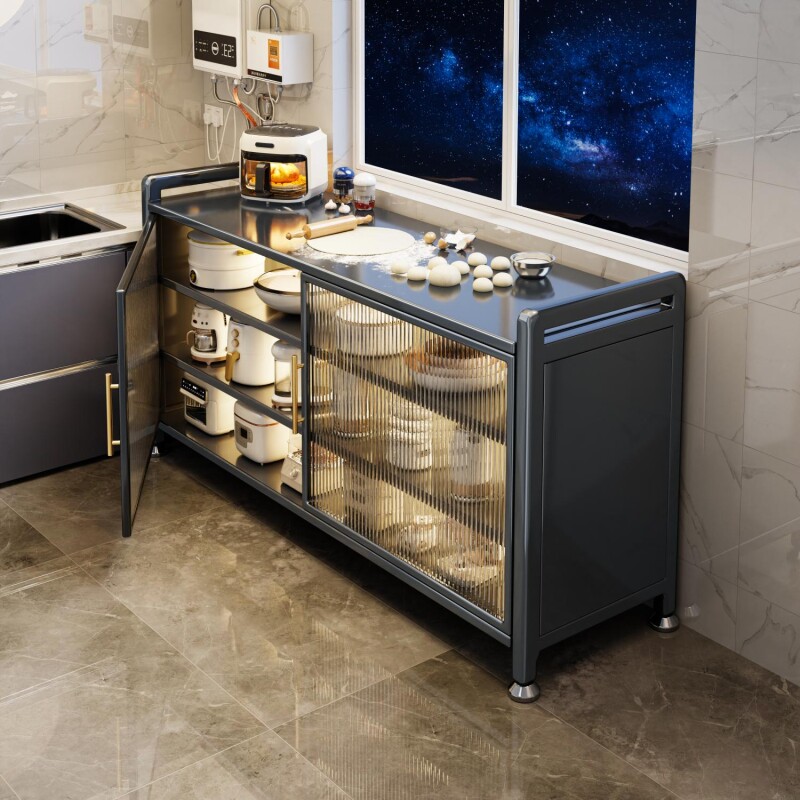 厨房置物架储物柜落地多层收纳架家用多功能橱柜零食锅具台面岩板