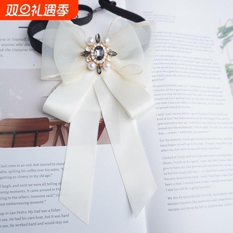 领结女飘带纯色蝴蝶结领带毕业装饰校服甜美蕾丝时尚韩版衬衣配饰