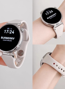 小蛮腰硅胶适用华为gt5手表带gt4夏季新款watch43女手表表带GT4编织尼龙GT3/2运动男女磁吸f腕带白色细款黑色