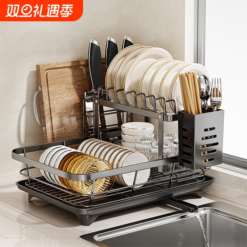 不锈钢碗架！加厚承重沥水速干
