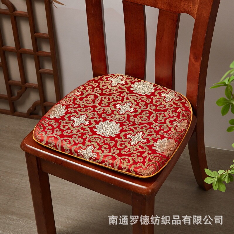 家居中式织锦缎面料沙发椅子红木沙发坐垫餐椅茶椅垫圈椅可拆洗餐