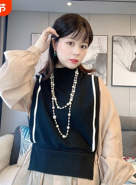 长款珍珠项链女轻奢气质百搭网红装饰品毛衣链小香风欧美外贸批发