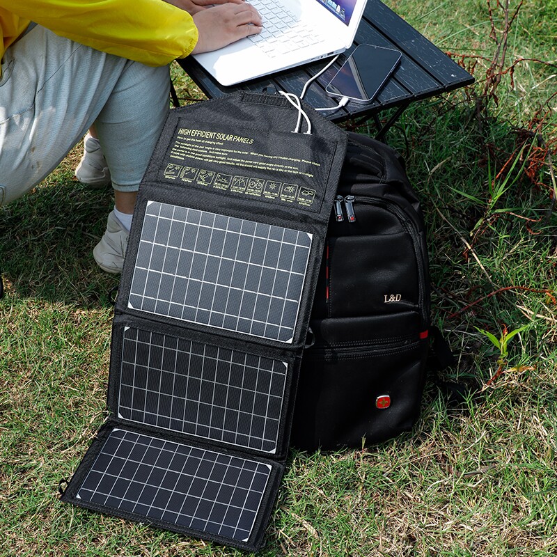太阳能充电板光伏便携5V12v18V快充电宝手机户外折叠移动电源发电