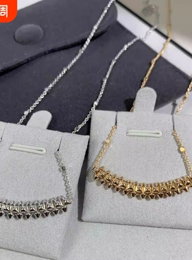 高质量香铆钉钉子项链子弹头锁骨链情侣男女高级感金色玫瑰金黄金