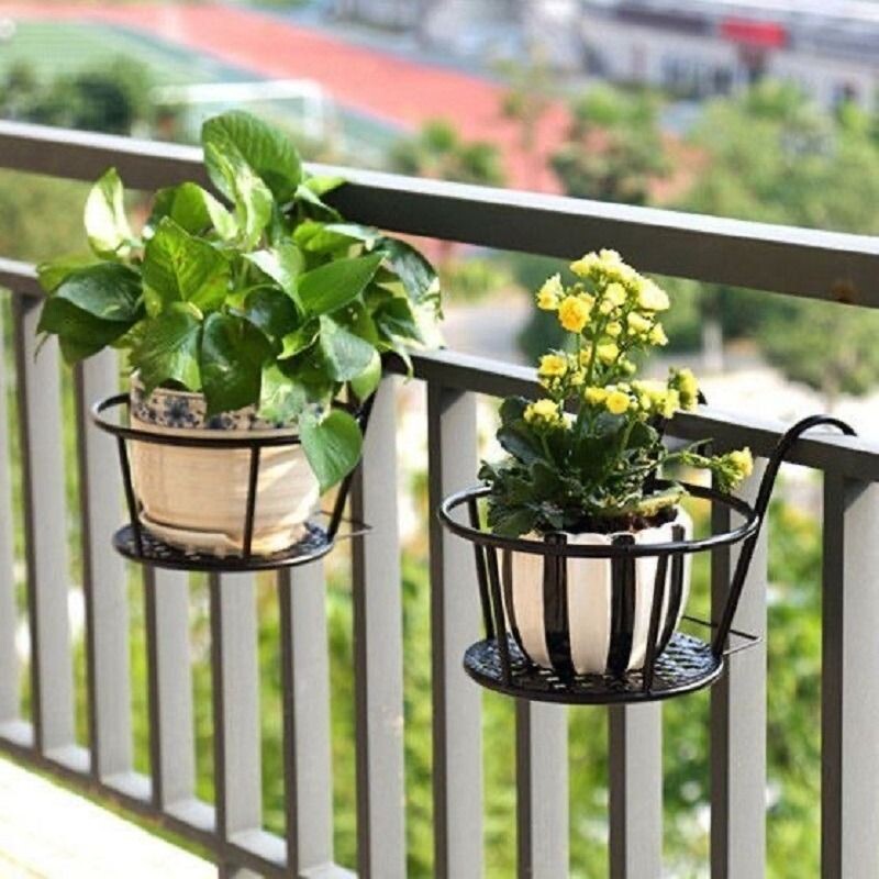 免安装悬挂式栏杆铁艺花架图片