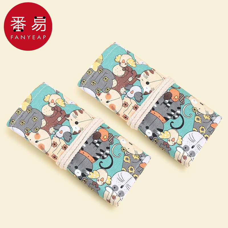 笔帘AB1sl001-可爱卷笔袋款笔帘便携收纳素描笔袋学生文具袋子