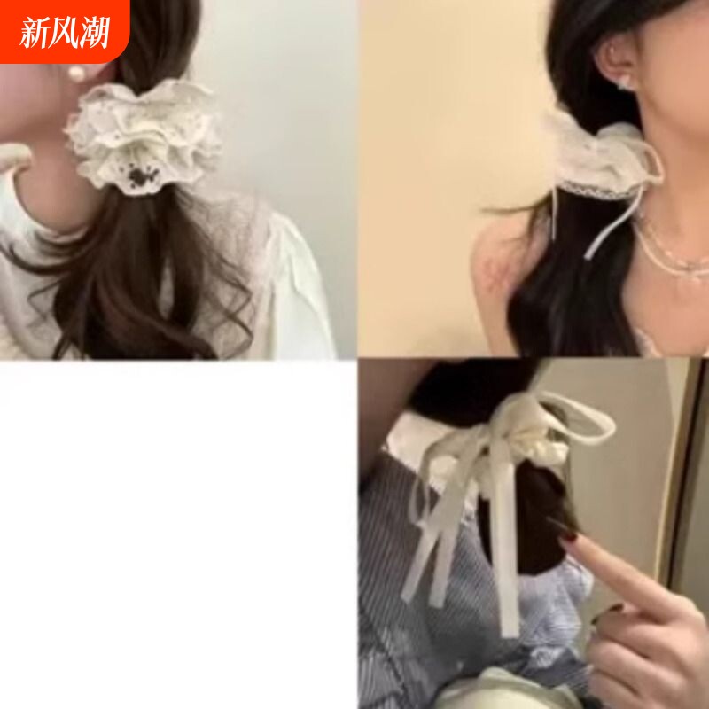 韩系温柔蝴蝶结大肠2025绳网发圈马尾头绳少女心半扎发饰