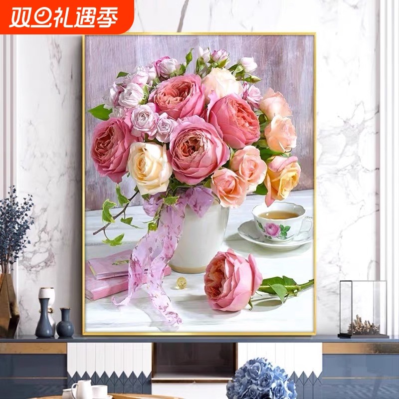 十字绣感客厅2025年新款年轻人小件礼物简单自己手工花卉刺绣