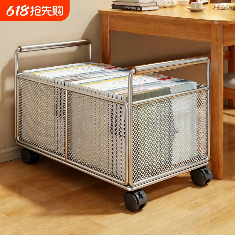 书包置物架学生书本移动收纳架桌下装书神器落地小推车教室用好物