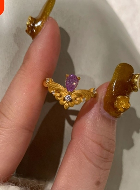 草莓甜心粉钻轻奢高级感戒指