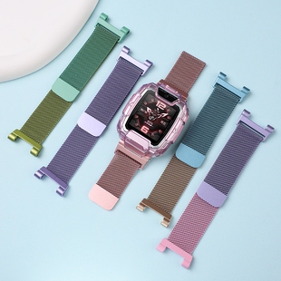 适用华为儿童电话手表表带4Pro/4X/4X新耀版/5款/5活力版/5X/5XPro/5Pro米兰尼斯磁吸替换腕带螺丝杆配件编织