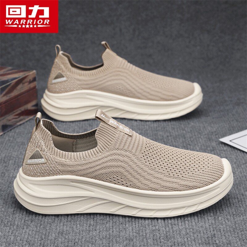 回力男鞋网面运动鞋飞织透气薄款2026春季新款老人爸爸网鞋一脚蹬