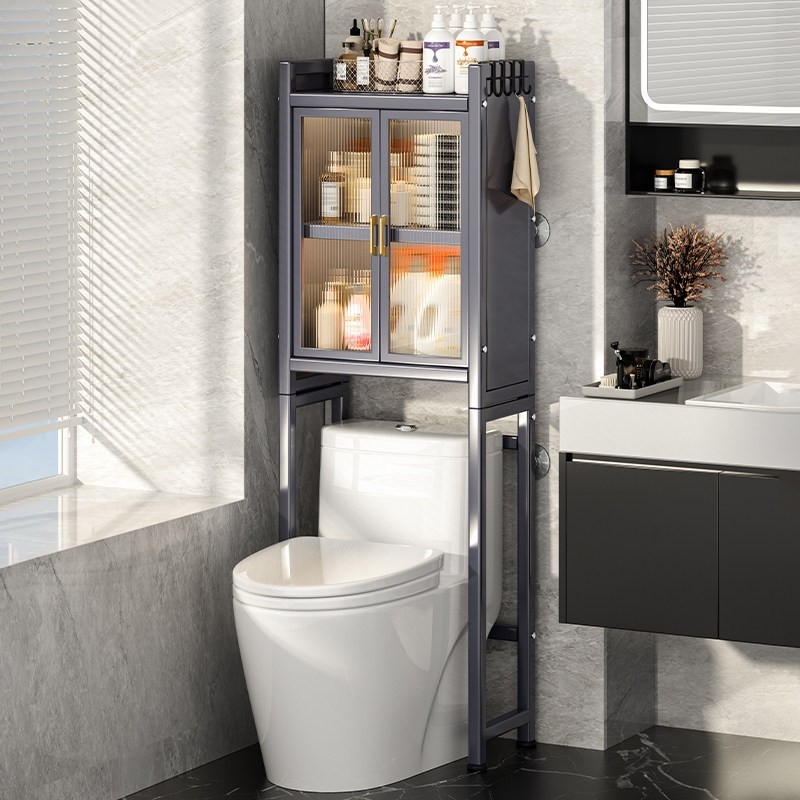 滚筒洗衣机上方置物架子卫生间马桶架浴室阳台马桶收纳柜多层落地