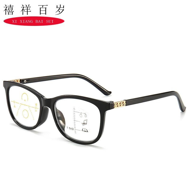 新款防蓝光智能变焦多焦点远近两用老花镜舒适男女士大框阅读眼镜