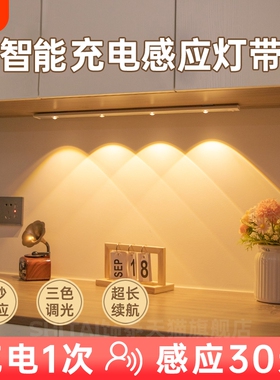 人体感应充电led灯条无线自粘酒柜玄关小山丘人来即亮小夜灯鞋柜