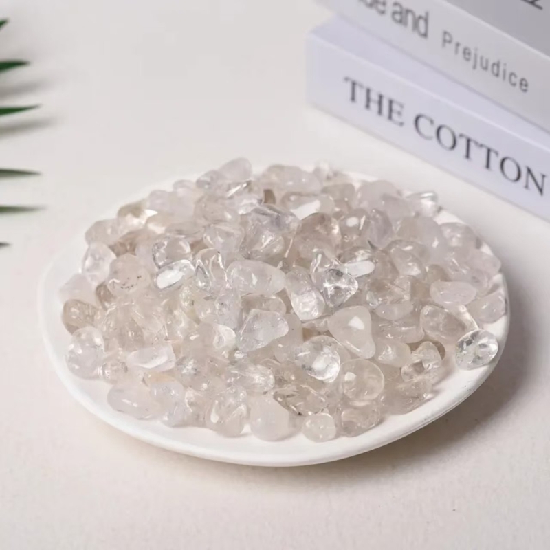 水晶净化消磁石白水晶碎石手链女原石白消磁石大颗粒散装