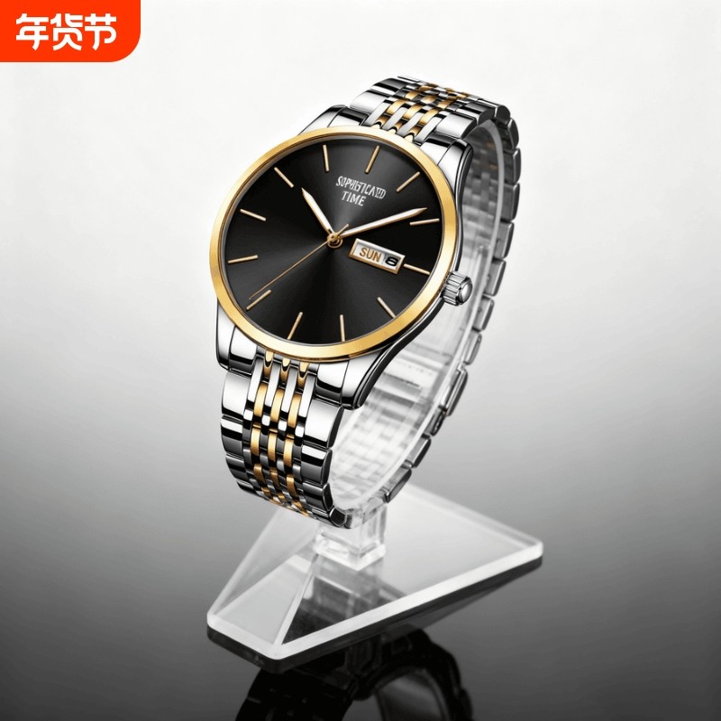 手表男款全自动男表数字双日历防水腕表男机械风全自动防水高级感