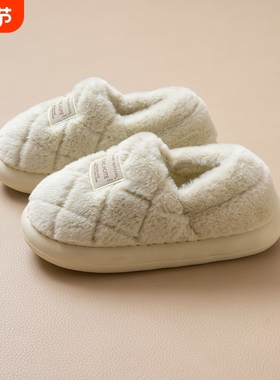包跟棉拖鞋女款冬季2025新款保暖外穿毛毛棉拖全包粉色舒适紫色