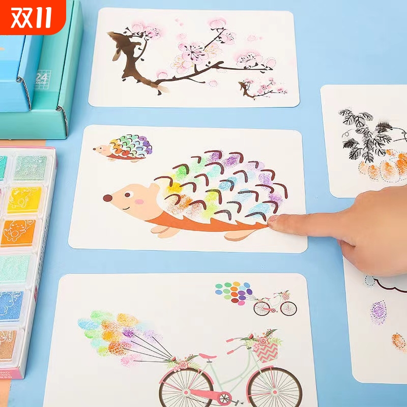 儿童涂鸦绘画指印画diydiy