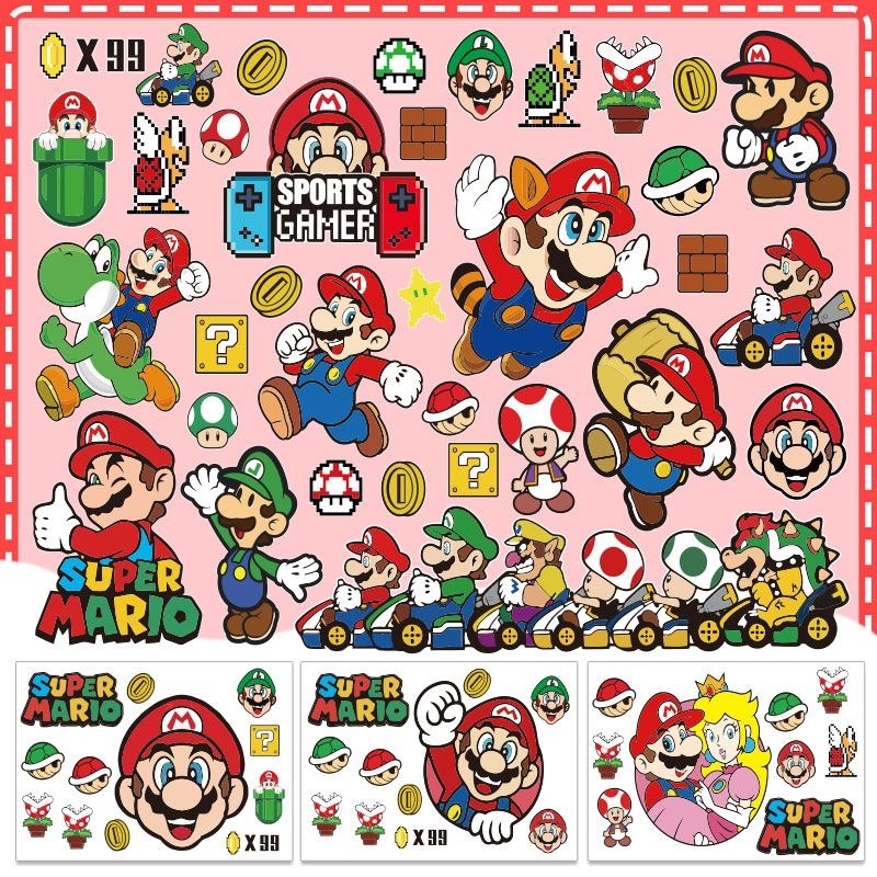 马里奥电动车贴纸超级玛丽装饰贴