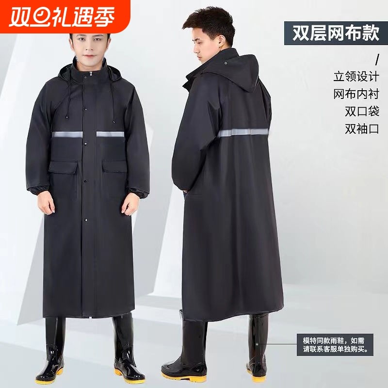 全身一体式连体雨衣电动车加厚暴雨专用成人徒步外卖防水骑行登山