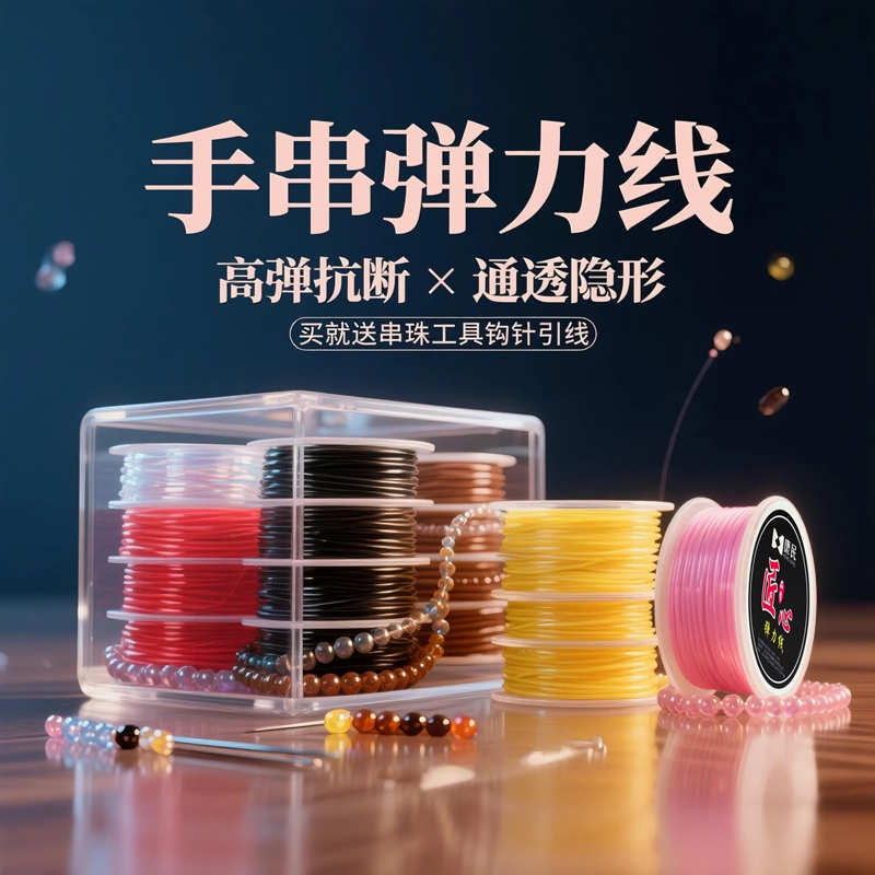 透明水晶弹力线手链绳串珠线