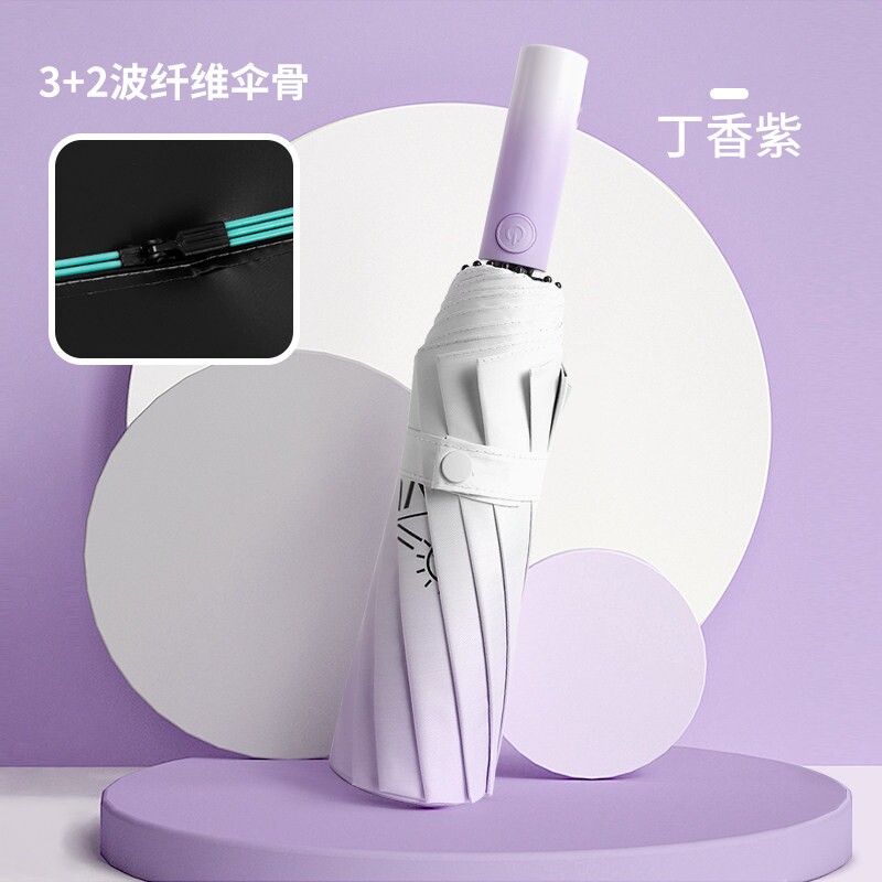 盐系渐变自动雨伞全自动结实耐用太阳伞学生防晒防紫外线