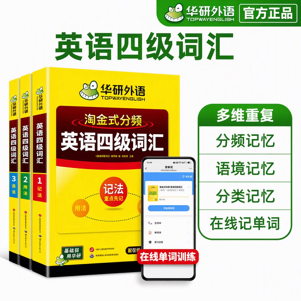华研外语淘金式分频英语四级词汇图片