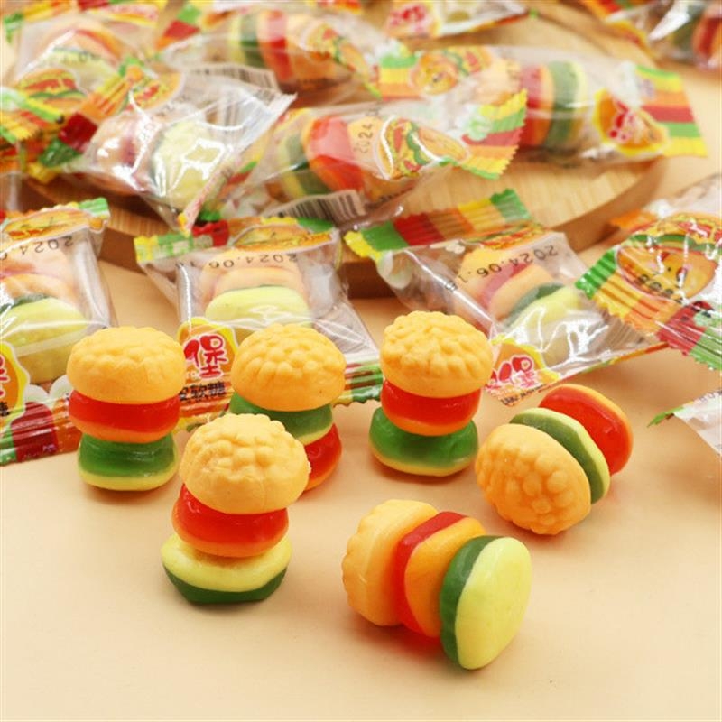 橡皮糖果汁汉堡软糖小时候儿童水果怀旧糖果散装单独包装宅家零食